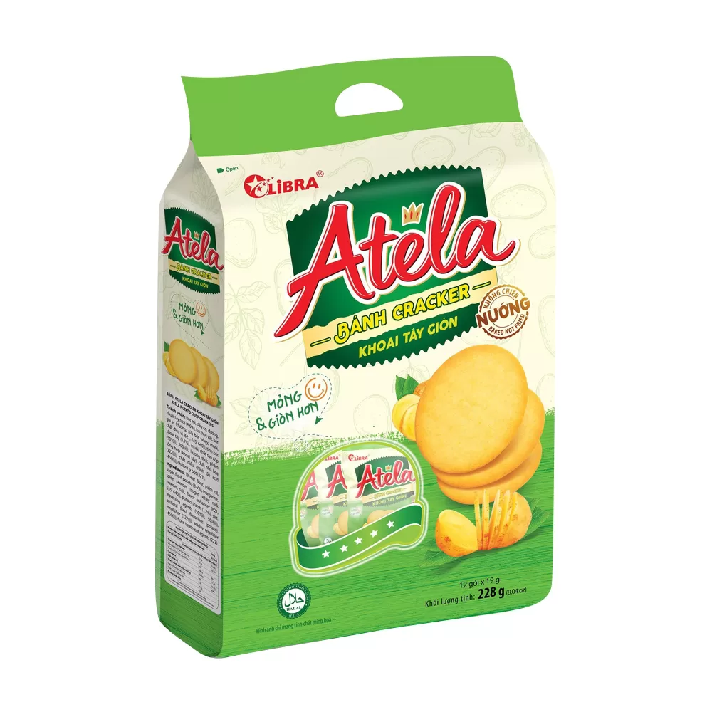 Bánh Atela Cracker khoai tây giòn 228g