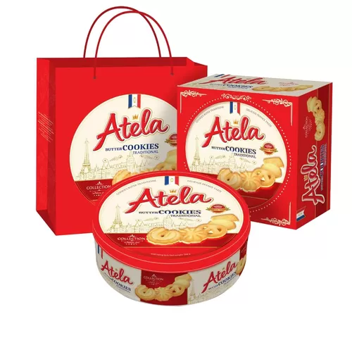 Butter cookies in 368g blue and red tin boxes